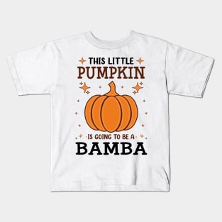 Bamba Little Pumpkin Pregnancy Announcement Halloween Kids T-Shirt
